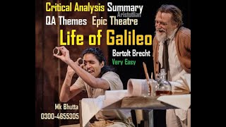 The life of Galileo Bertolt Brecht Critical Analysis  Summary Themes Questions Ans  Bhutta Academe [upl. by Eynahpets26]