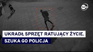 Ukradł defibrylator w Toruniu Policja apeluje o pomoc w ustaleniu tożsamości mężczyzny [upl. by Addy230]