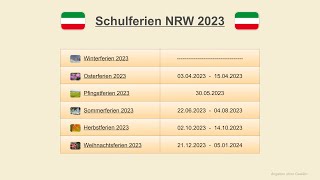 Schulferien NRW 2023 [upl. by Dace345]