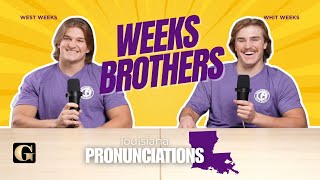 LSU FOOTBALLs WEEKS BROTHERS vs LOUISIANA PRONUNCIATION  Gordon McKernan Injury Attorneys [upl. by Klarika]