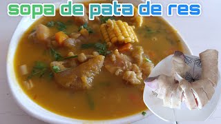 SOPA de PATA de RESEl secreto para mantenerse jovencolagenonatural [upl. by Fabe]