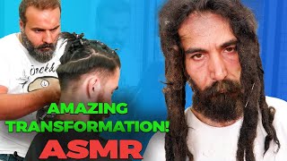 Amazing ASMR Homeless Transformation  HAIR ASMR CEYHUN [upl. by Adnilak]