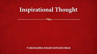 Inspirational Thought 126  English  RSSB [upl. by Nett319]