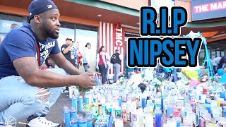 Paying Respects To Nipsey Hussle In His Neighborhood [upl. by Enywad198]