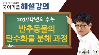 수능국어 기출 모의고사 해설강의 20학년도 수능 반추동물의 탄수화물 분해 과정 [upl. by Eiramanel]