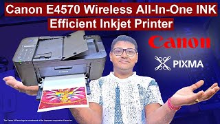 Canon PIXMA E4570 All in One WiFi Ink Efficient Printer Review  Duplex Printing ADF [upl. by Arraik]