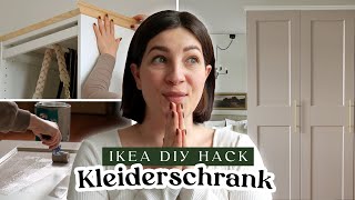 Unser KLEIDERSCHRANK MAKEOVER  Einfacher DIY IKEA Pax Hack  Mehr Stauraum  Vorher und Nachher [upl. by Omor31]