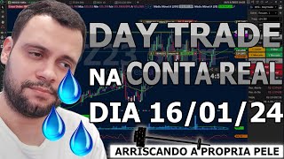 DAY TRADE NA CONTA REAL DIA 16012024  ADRIANO SILVA [upl. by Vannie]