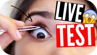 FALSCHE WIMPERN UNTER die ECHTEN Wimpern  LIVE TEST  Sanny Kaur [upl. by Marietta933]