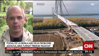 Podul de la Brăila a crăpat înainte de a fi inaugurat Asfaltul abia turnat trebuie înlocuit [upl. by Schweiker]