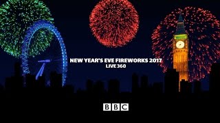 London Fireworks 2016  2017  New Years Eve Fireworks 4k 360 video  BBC One [upl. by Etteyniv]