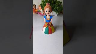 Colourful rainbow 🌈 doll dress 👗 making with clay art 💞 beautiful Barbie girl 😍 [upl. by Navanod]