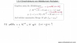 Aufgabe zu Einschränkung von Abbildungen Teil 1 [upl. by Rothwell]