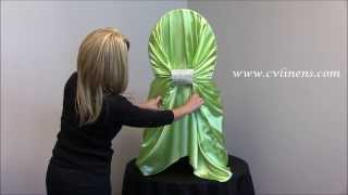 How to tie a Universal Satin Self Tie Chair Cover [upl. by Asyla]