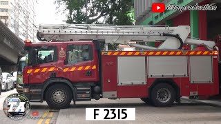 HKFSD 屯門消防局去升降台 F2314  HKFSD Tuen Mun Hydraulic Platform Turnout [upl. by Areit113]