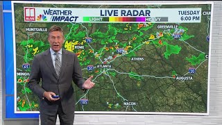 Storms move through metro Atlanta  Weather Impact Forecast [upl. by Klatt568]