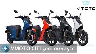 Vmoto Citi le scooter électrique à grandes roues du constructeur Vmoto 50cc et 125cc [upl. by Mosier138]