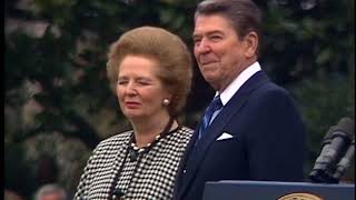 President Reagans Remarks Welcoming British Prime Minister Thatcher on November 16 1988 [upl. by Hnahym]