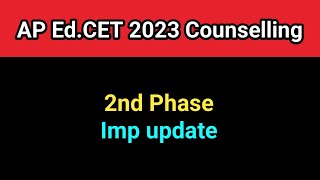 AP EdCET 2024 2nd Phase Counselling updatesampathinformation [upl. by Caryl]