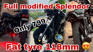 Splendor Modified Smoke 😱Wrapping Only in Rs 799  Modified Splendor Black Wrap 😱 deepkevlogs [upl. by Nrobyalc]