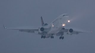 4K LAST MINUTE UPS MD11 Go Around in Fog at MSP Airport [upl. by Saunderson]