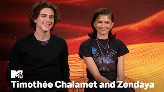 Timothée Chalamet amp Zendaya on Music Nicknames and “Dune Part 2”  MTV [upl. by Arutak]