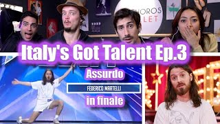 Arriva quotBello Belloquot in Finale  Reaction Italias Got Talent Ep3 [upl. by Kirtley]