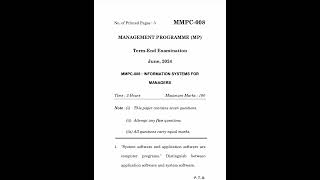 MMPC008 June 2024 Previous Year Question Paper  MMPC008 Question Paper  MMPC008 2024 [upl. by Nnairek]