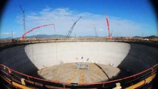 LNG tank roof lift  Queensland Curtis LNG [upl. by Alrahc]