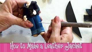 Polymer Clay Tutorial  How to Make a Leather Jacket [upl. by Naik]