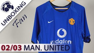 Manchester United Away Jersey 0203 Beckham Kitgg Fan Version Unboxing Review [upl. by Bunow]