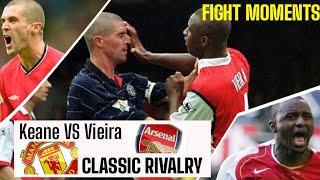 Roy Keane vs Patrick Vieira Classic Rivalry MAN UNITED VS ARSENAL Moments [upl. by Ellerrehc]