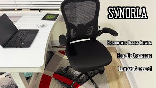 Ergonomic Office Chair with FlipUp Armrests  Adjustable Lumbar Support amp High Back Mesh Design [upl. by Ahsikram]