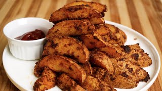 Roasted Potato Wedges  Side Dish Appetizer  Crispy Oven Baked Potato Wedges Recipe [upl. by Beckett]