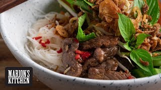 Lemongrass Beef Noodle Salad  Marions Kitchen [upl. by Suivatna]