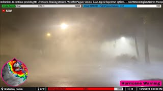 HURRICANE MILTON LANDFALL  EYEWALL INTERCEPT  Live As It Happened 10924 [upl. by Zurkow]