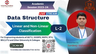 DSUC2Classification of Data Structure  Linear and NonLinear  Primitive vs NonPrimitive DS [upl. by Letnom996]