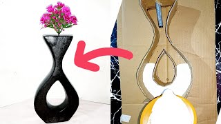 cardboard and plaster of paris craft  flower pot making [upl. by Narmi]