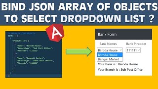 Bind JSON Array of Objects  SELECT dropdownlist in Angular  change event  using ngModel [upl. by Nysa]