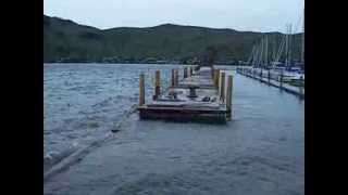 How a breakwater works to protect boats in a marina on Okanagan Lake [upl. by Ahsian]