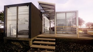 Modern 800 SQ Ft Shipping Container Home Virtual Tour [upl. by Ataliah525]