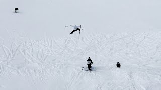 Skier jumps the entire run… [upl. by Lleon]