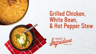 Roasted Green Chile Chicken amp White Bean Stew  The Key Ingredient with Sheri Castle [upl. by Trilley458]