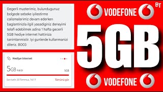 VODAFONE BEDAVA 5GB İNTERNET YENİ KAMPANYA 2024 [upl. by Eirallam]