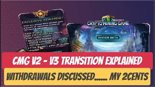 CryptoMiningGame Update V2 to V3 Transition Explained  Withdrawals Discussed [upl. by Siloum]