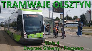 Tramwaje Olsztyn Linia 4 Dworzec Główny  PieczewoCabview Tram line 4 in Olsztyn Poland 4K [upl. by Winfield]