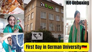 First Day in German University🇩🇪  Unboxing Welcome Kit  HTW Berlin  Winter Semester 2023 [upl. by Negah373]