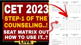 KCET 2023  SEAT MATRIX OUT HOW TO USE IT EFFECTIVELY KCET COUNSELING SEAT MATRIX 2023 [upl. by Bevis563]