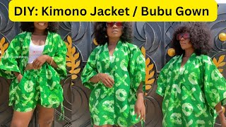 How to cut and sew a kimono jacket with drawstrings DIY [upl. by Aric112]