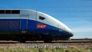 Rame TGV 4701 en essai  Freinage dUrgence [upl. by Roxine]